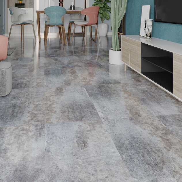 Lisslune | Rectangle PVC Floor Covering Peel and Stick Wood Look Smooth Vinyl Flooring