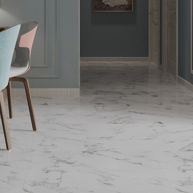 Lisslune | Rectangle PVC Floor Covering Peel and Stick Wood Look Smooth Vinyl Flooring