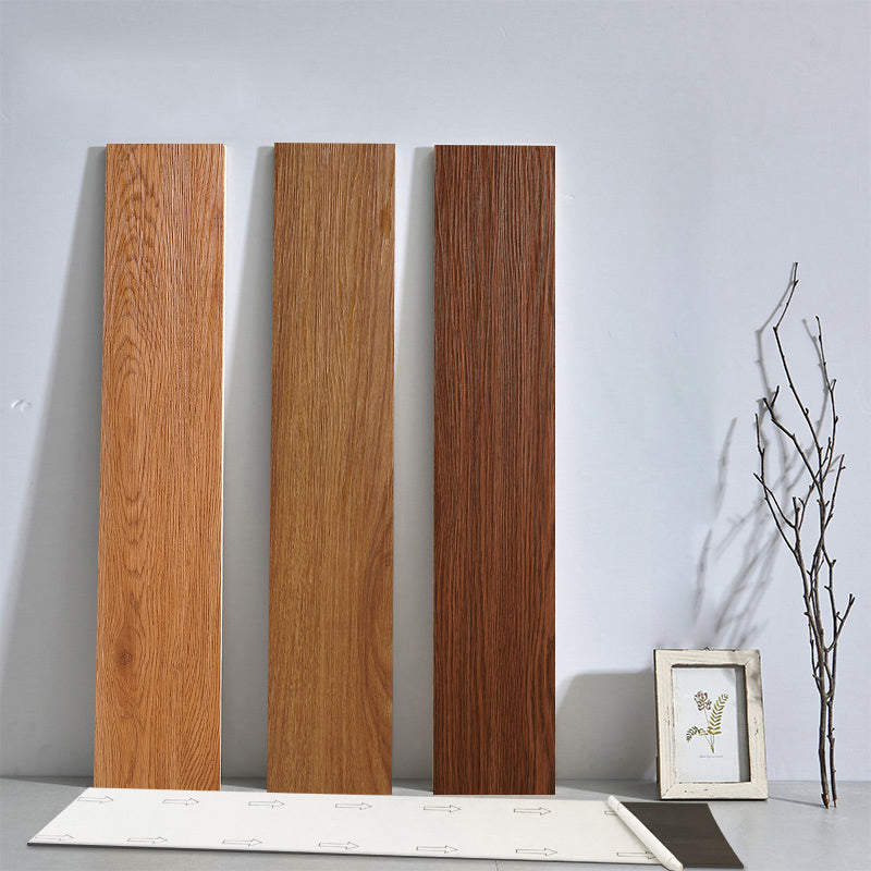 Lisslune | Smooth PVC Flooring Peel and Stick Wood Look Rectangular Vinyl Floor