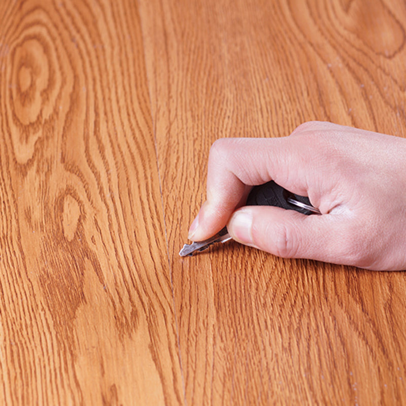 Lisslune | PVC Flooring Peel and Stick Smooth Wood Look Rectangular Vinyl Floor