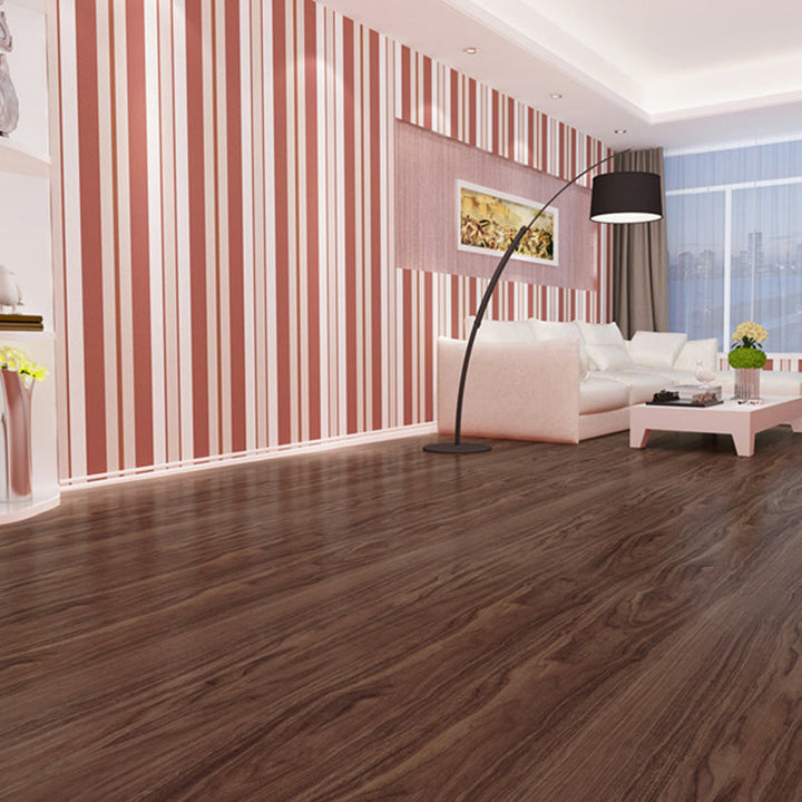 Lisslune | PVC Flooring Peel and Stick Smooth Wood Look Rectangular Vinyl Floor