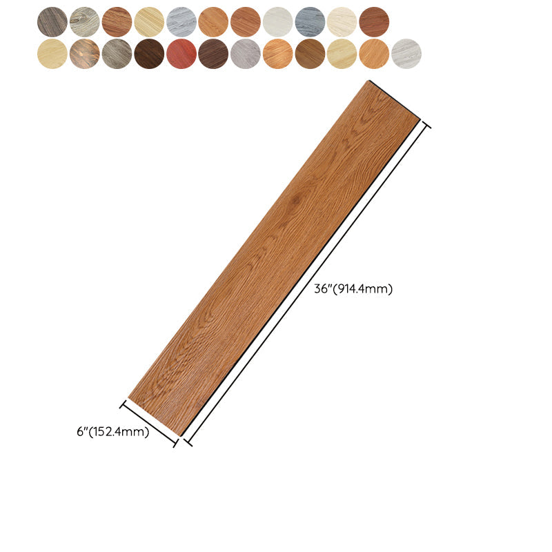 Lisslune | PVC Flooring Peel and Stick Smooth Wood Look Rectangular Vinyl Floor