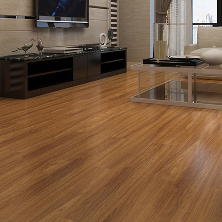 Lisslune | Rectangle PVC Floor Covering Peel and Stick Smooth Wood Look Vinyl Flooring