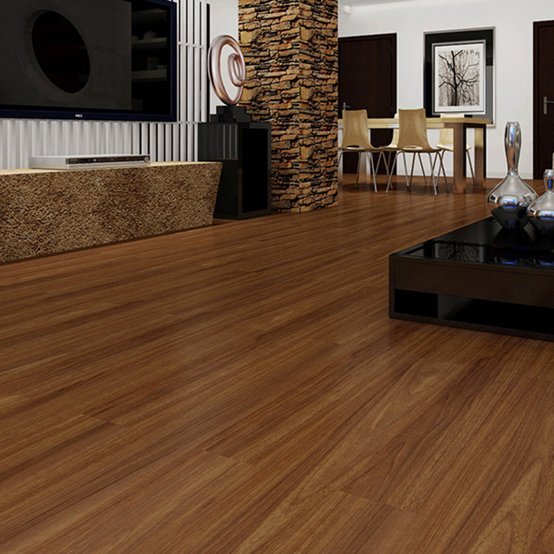 Lisslune | Rectangle PVC Floor Covering Peel and Stick Smooth Wood Look Vinyl Flooring