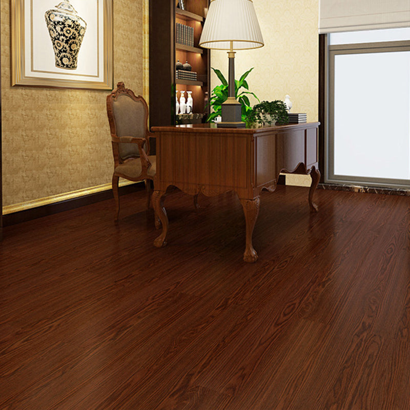 Lisslune | Rectangle PVC Floor Covering Peel and Stick Smooth Wood Look Vinyl Flooring