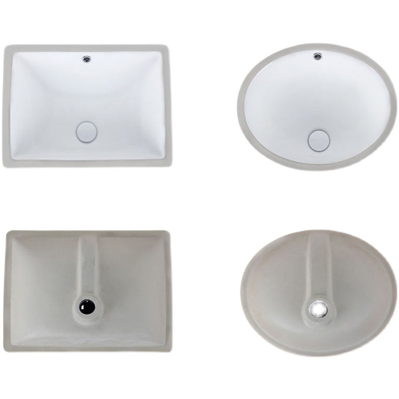 Lisslune | Modern Under-Mount Sink Oval Porcelain with Pop-Up Drain Sink