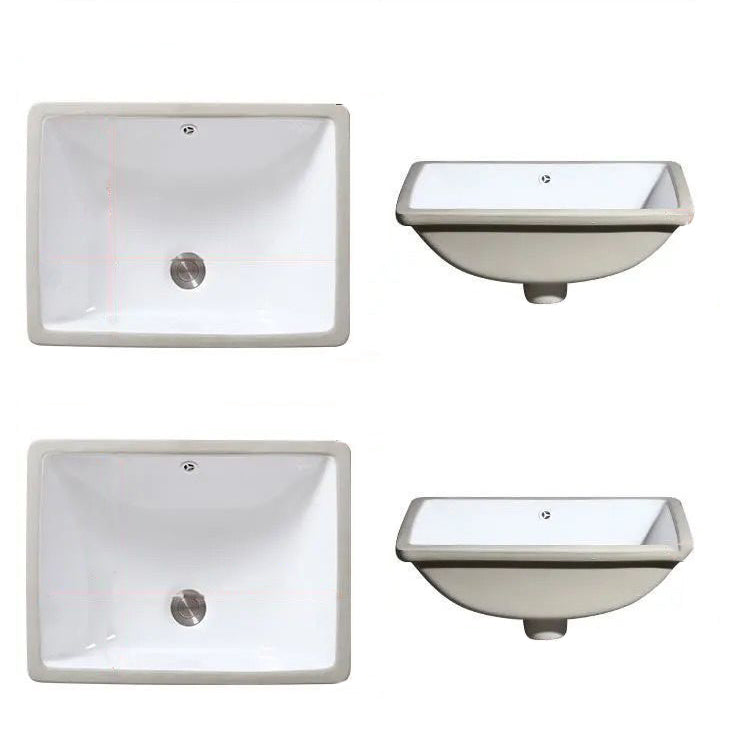 Lisslune | Modern Under-Mount Sink Oval Porcelain with Pop-Up Drain Sink