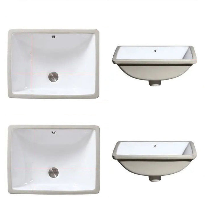 Lisslune | Modern Under-Mount Sink Oval Porcelain with Pop-Up Drain Sink