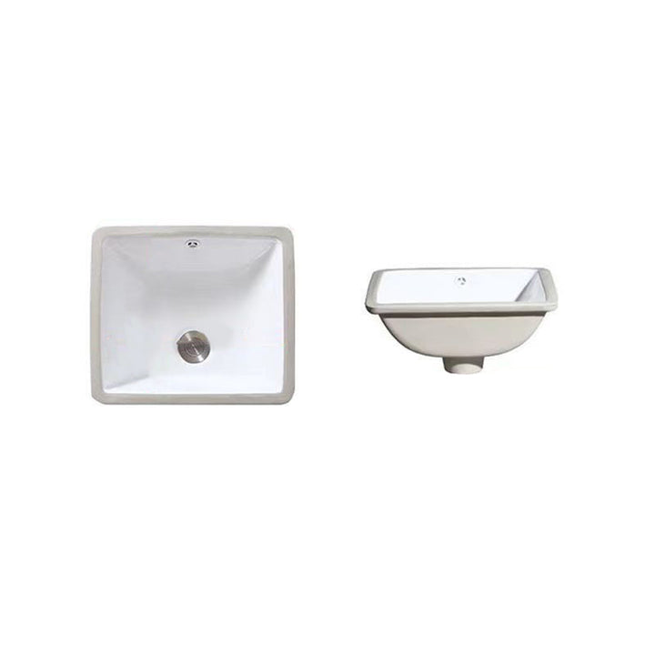Lisslune | Modern Under-Mount Sink Oval Porcelain with Pop-Up Drain Sink