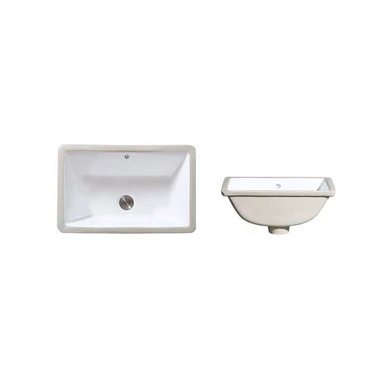 Lisslune | Modern Under-Mount Sink Oval Porcelain with Pop-Up Drain Sink