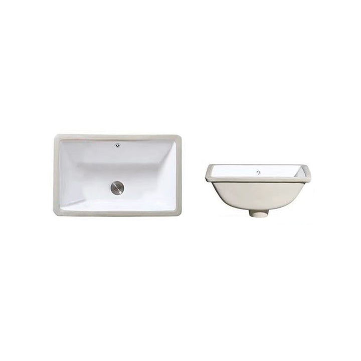 Lisslune | Modern Under-Mount Sink Oval Porcelain with Pop-Up Drain Sink