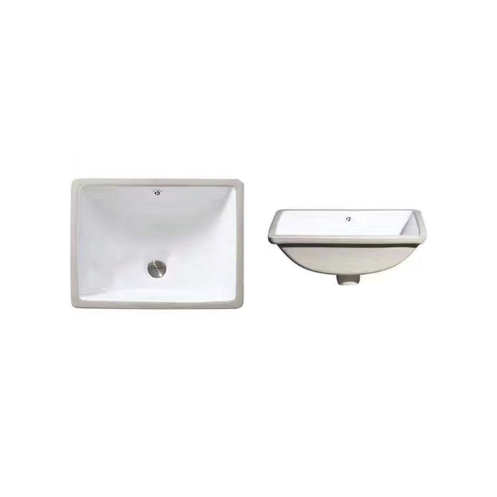 Lisslune | Modern Under-Mount Sink Oval Porcelain with Pop-Up Drain Sink