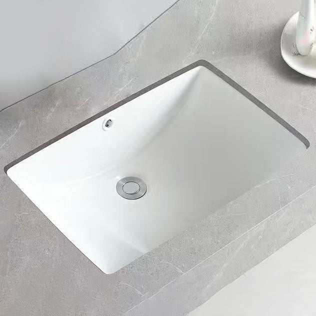 Lisslune | Modern Under-Mount Sink Oval Porcelain with Pop-Up Drain Sink