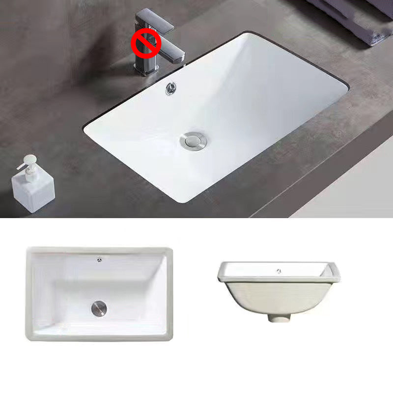 Lisslune | Modern Under-Mount Sink Oval Porcelain with Pop-Up Drain Sink
