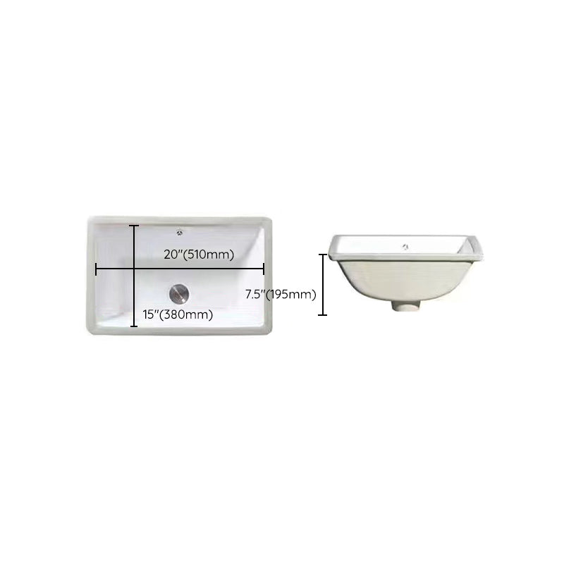 Lisslune | Modern Under-Mount Sink Oval Porcelain with Pop-Up Drain Sink