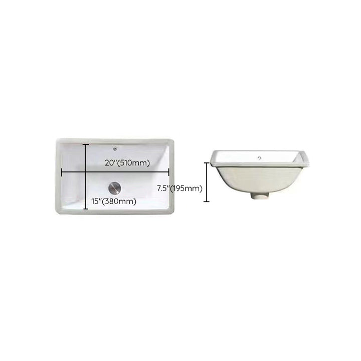 Lisslune | Modern Under-Mount Sink Oval Porcelain with Pop-Up Drain Sink