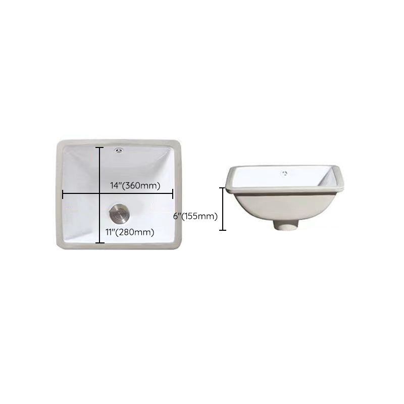 Lisslune | Modern Under-Mount Sink Oval Porcelain with Pop-Up Drain Sink