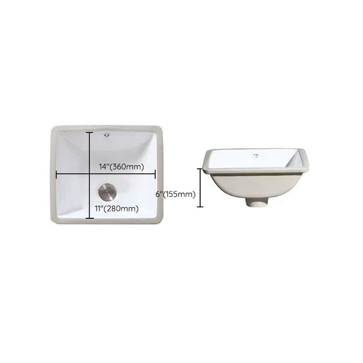 Lisslune | Modern Under-Mount Sink Oval Porcelain with Pop-Up Drain Sink