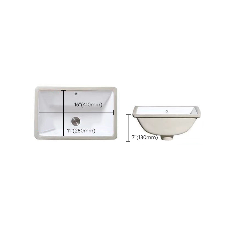 Lisslune | Modern Under-Mount Sink Oval Porcelain with Pop-Up Drain Sink