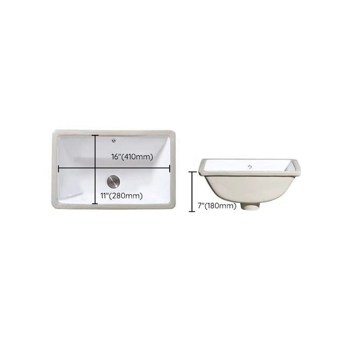 Lisslune | Modern Under-Mount Sink Oval Porcelain with Pop-Up Drain Sink