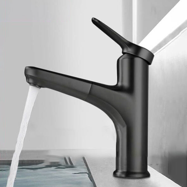 Lisslune | Contemporary Bath Faucet Brass Lever Handle Pull-Out Sink Faucet