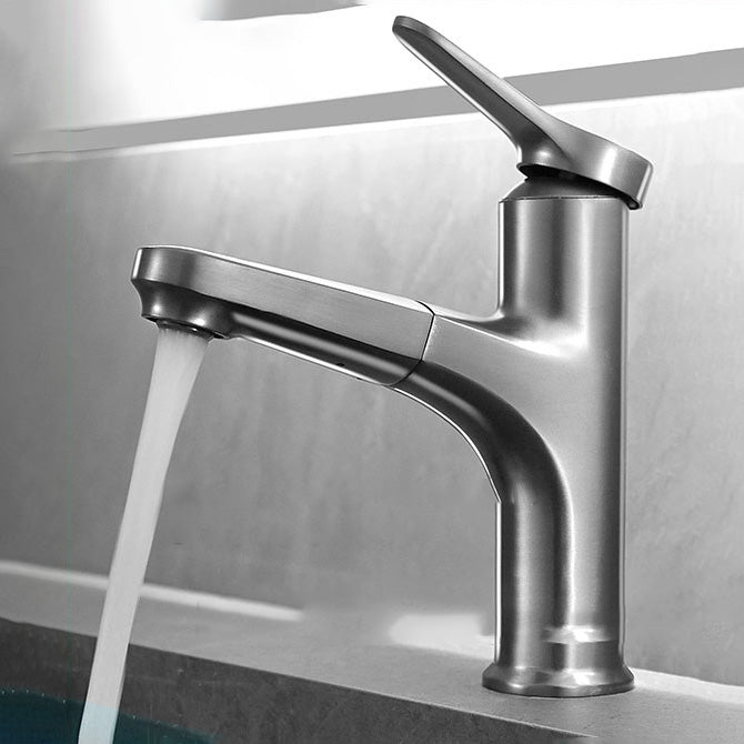 Lisslune | Contemporary Bath Water Faucet Brass Lever Handle Pull-Out Sink Faucet