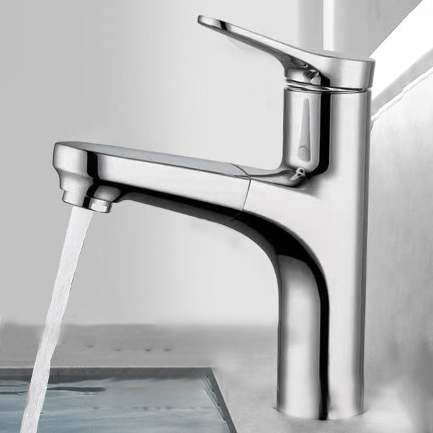 Lisslune | Contemporary Bath Faucet Brass Lever Handle Pull-Out Sink Faucet