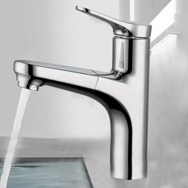 Lisslune | Contemporary Bath Faucet Brass Lever Handle Pull-Out Sink Faucet