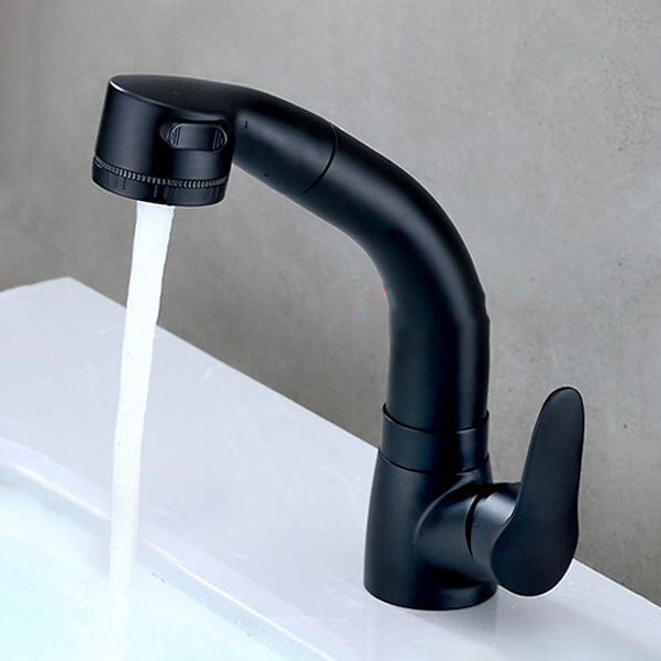 Lisslune | Contemporary Bath Faucet Brass Lever Handle Pull-Out Sink Faucet