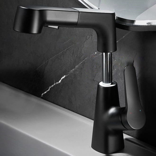 Lisslune | Contemporary Bath Faucet Brass Lever Handle Pull-Out Sink Faucet