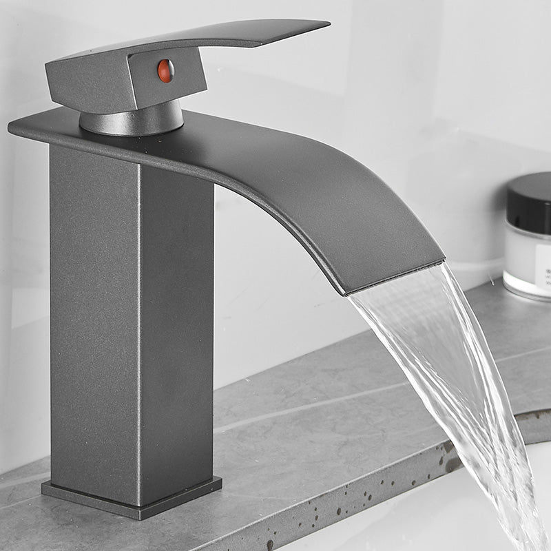 Lisslune | Modern Bathtub Faucet Waterfall Spout Lever Handle Brass Sink Faucet