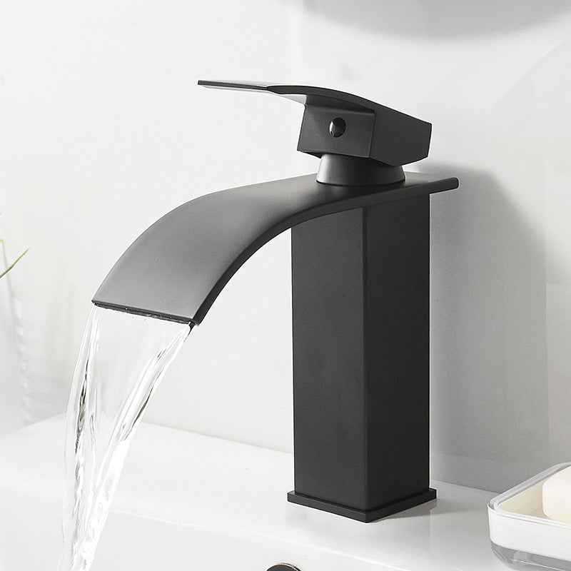 Lisslune | Modern Bathtub Faucet Waterfall Spout Lever Handle Brass Sink Faucet