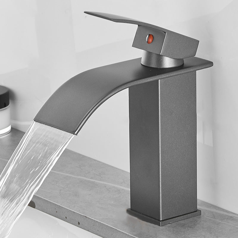 Lisslune | Modern Bathtub Faucet Waterfall Spout Lever Handle Brass Sink Faucet