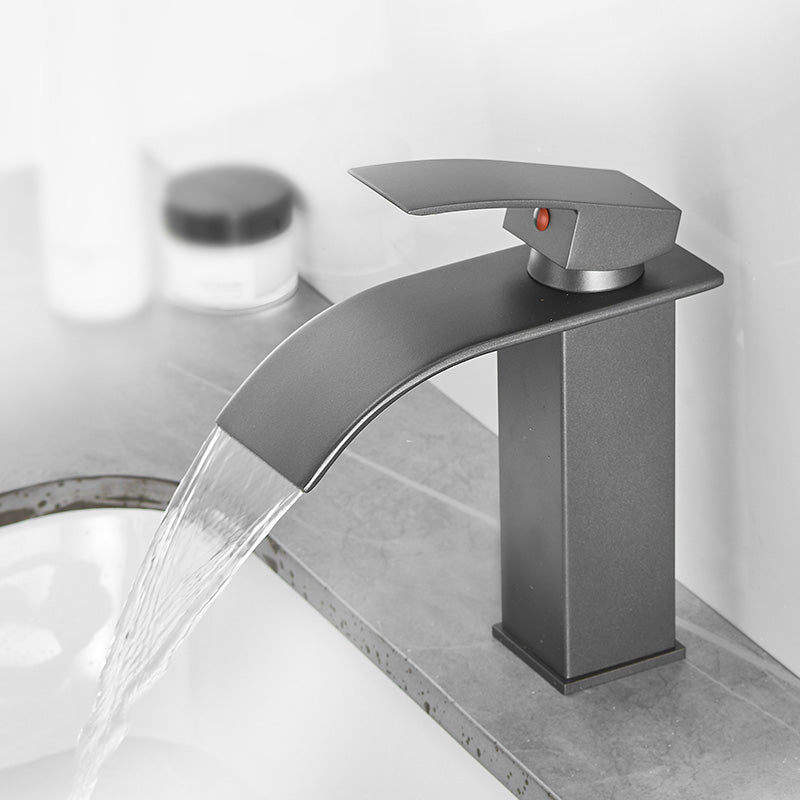 Lisslune | Modern Bathtub Faucet Waterfall Spout Lever Handle Brass Sink Faucet