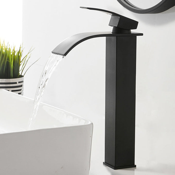 Lisslune | Modern Bathtub Faucet Waterfall Spout Lever Handle Brass Sink Faucet