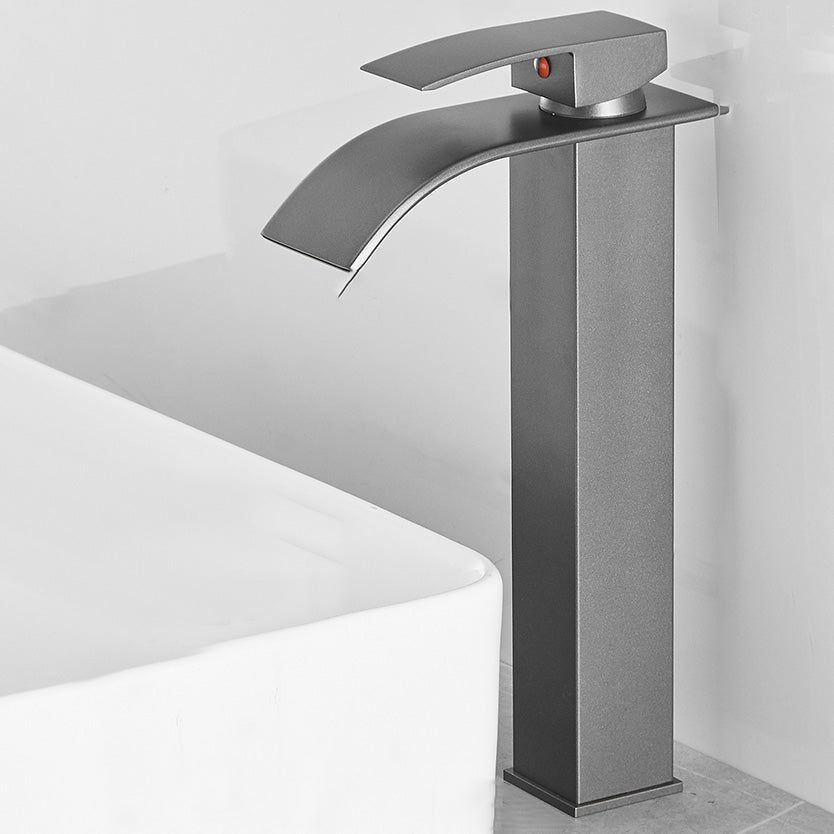 Lisslune | Modern Bathtub Faucet Waterfall Spout Lever Handle Brass Sink Faucet