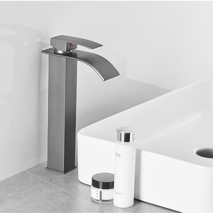 Lisslune | Modern Bathtub Faucet Waterfall Spout Lever Handle Brass Sink Faucet