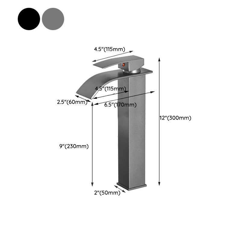 Lisslune | Modern Bathtub Faucet Waterfall Spout Lever Handle Brass Sink Faucet