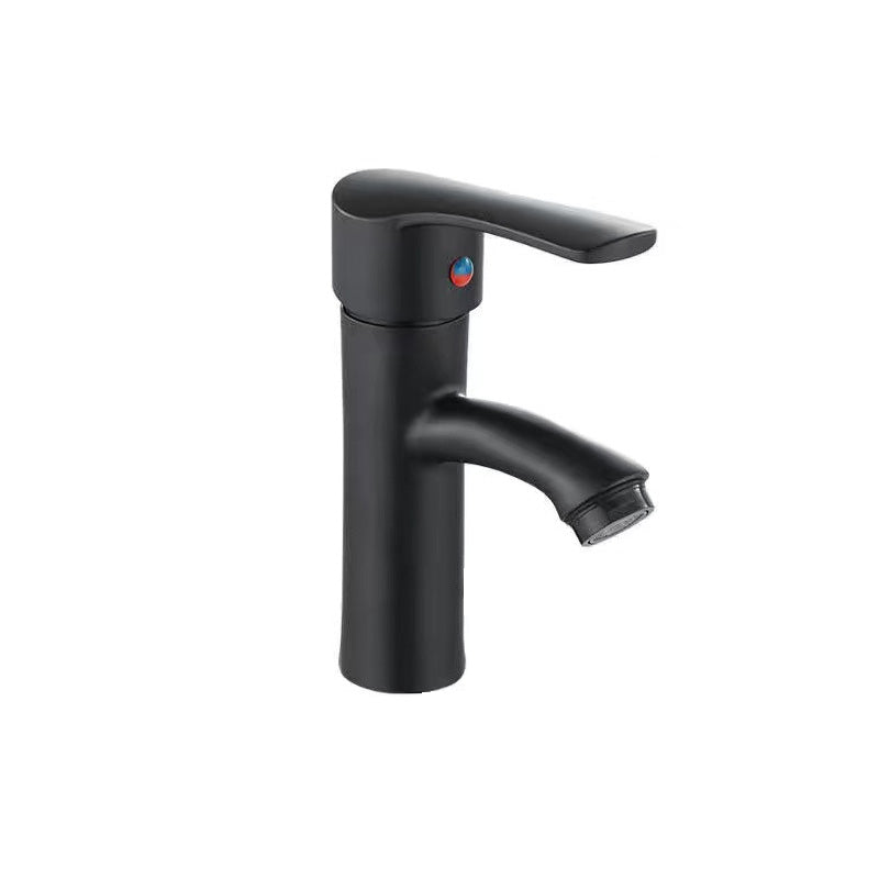 Lisslune | Contemporary Faucet Brass Black Bathroom Lever Handle Single Hole Sink Faucet