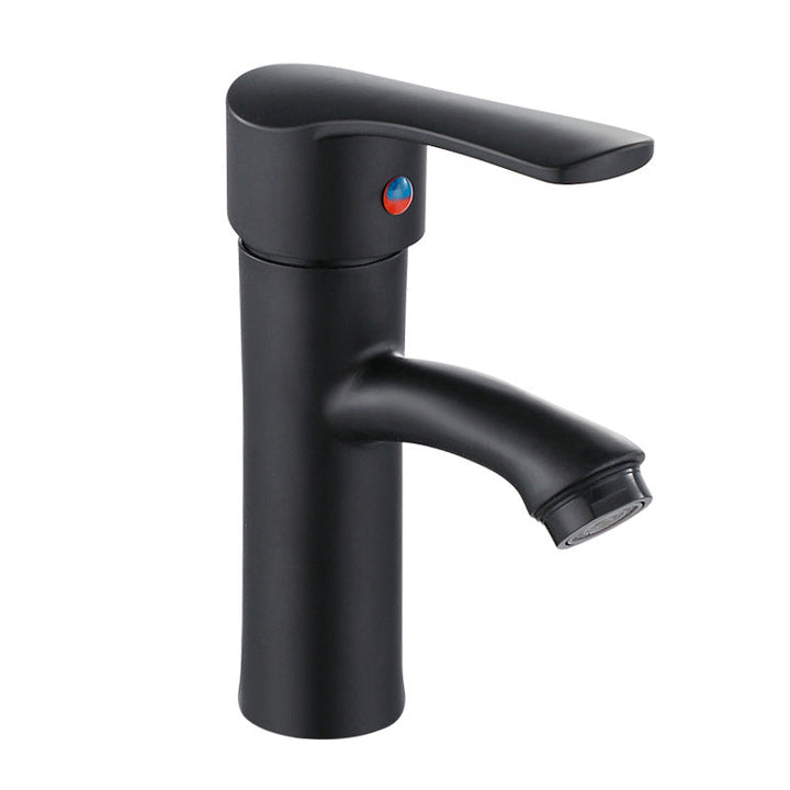 Lisslune | Contemporary Faucet Brass Black Bathroom Lever Handle Single Hole Sink Faucet