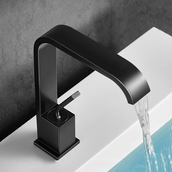 Lisslune | Unique Sink Faucet Bathroom Brass Solid Color Waterfall Spout Faucet