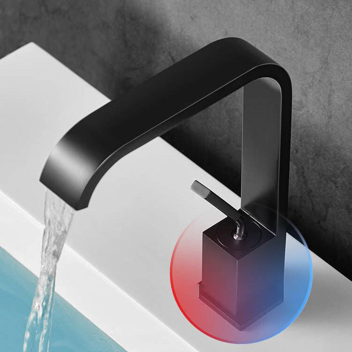 Lisslune | Unique Sink Faucet Bathroom Brass Solid Color Waterfall Spout Faucet