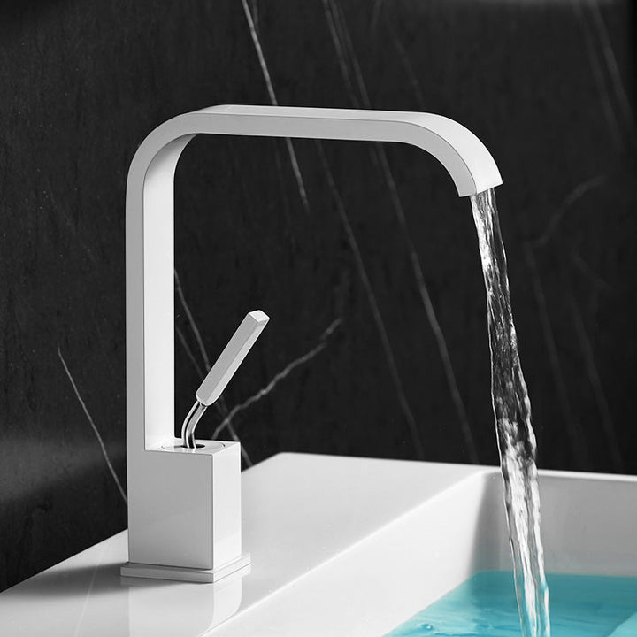 Lisslune | Unique Sink Faucet Bathroom Brass Solid Color Waterfall Spout Faucet