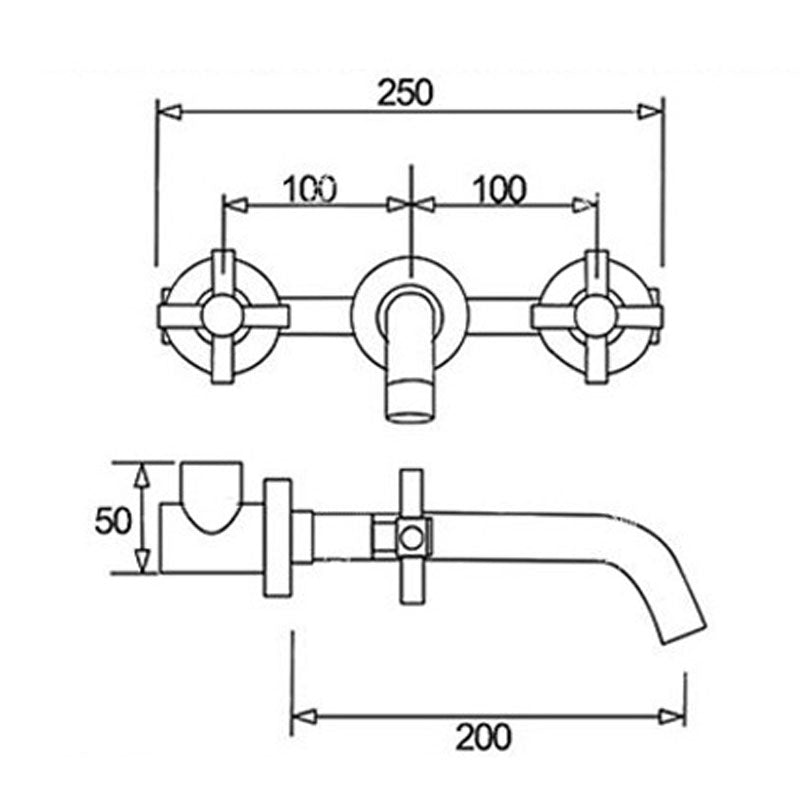 Lisslune | Modern Wall Mounted Fixture Bathroom Bathtub Mixer Faucet