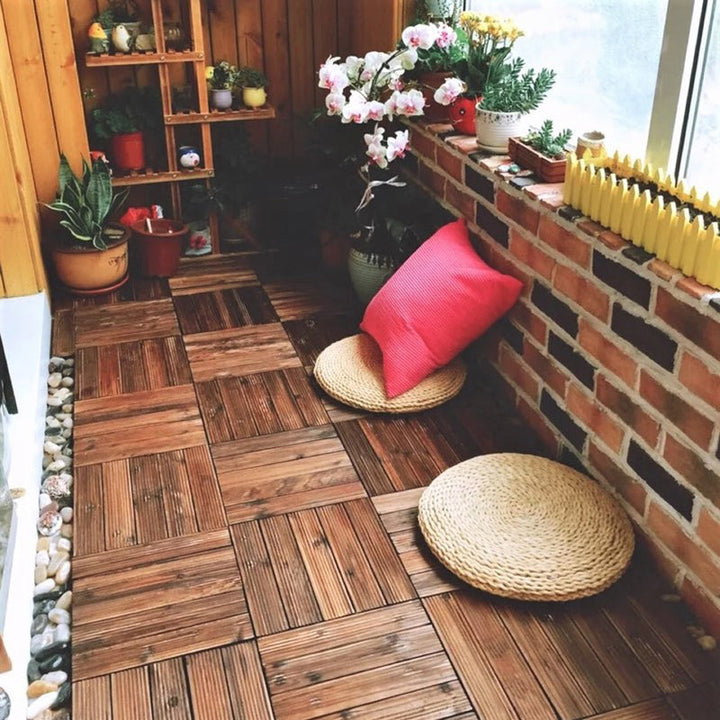 Lisslune | Traditional Wood Laminate Floor Stain Resistant Laminate Plank Floor Set of 11