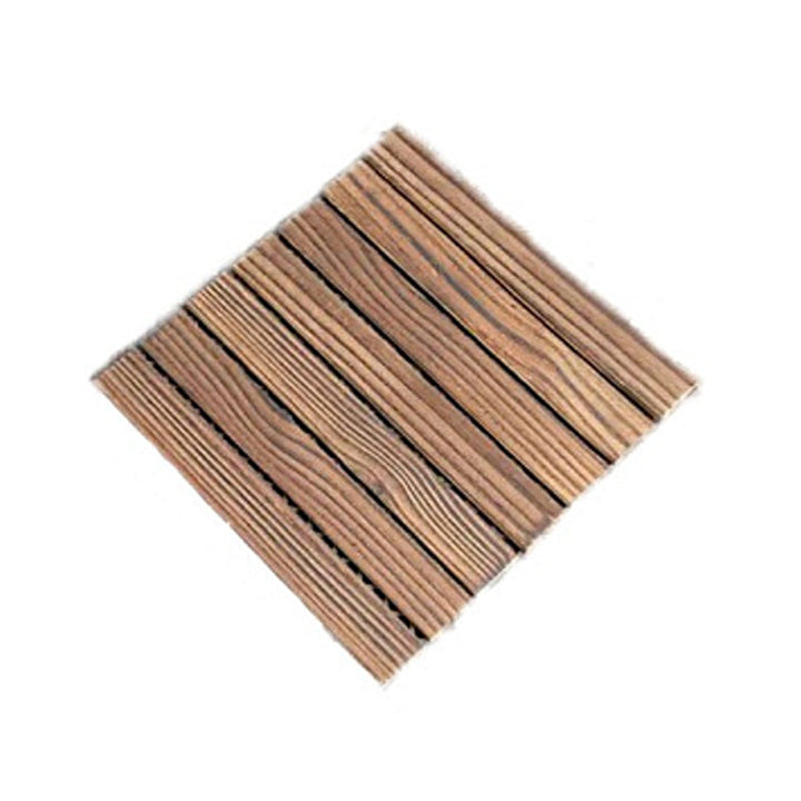 Lisslune | Farmhouse Square Tile Floor Brown Pine Wood for Patio Garden