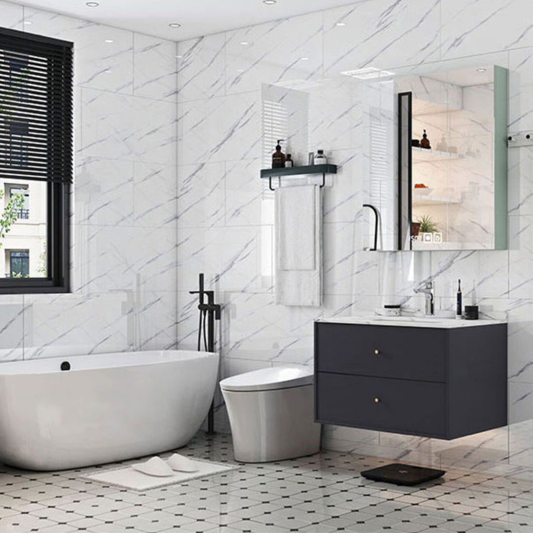 Lisslune | PVC Peel and Stick Tile Rectangular Single Tile Wallpaper with Stain Resistant