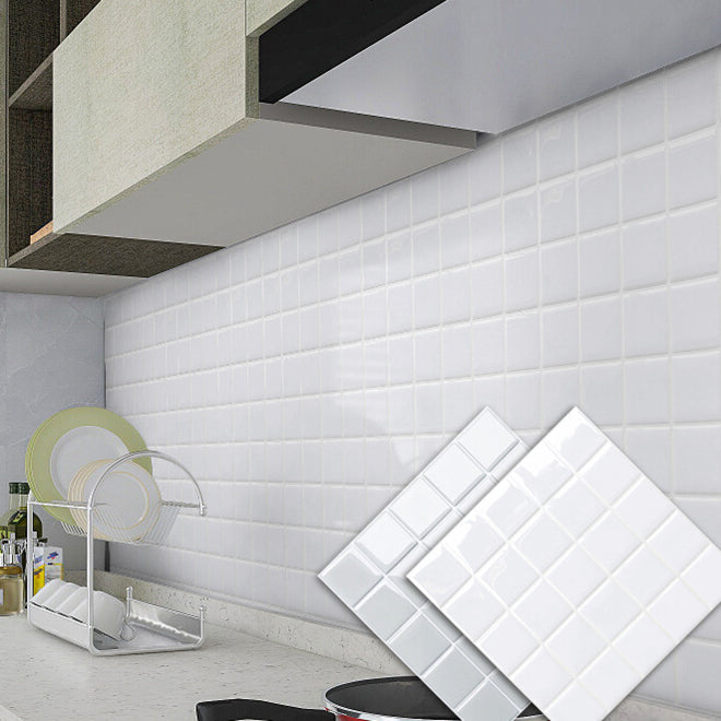 Lisslune | Mosaic Tile Wallpaper Plastic Grid Peel and Stick Wall Tile