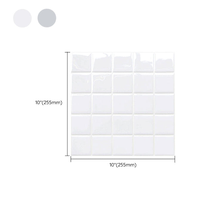 Lisslune | Mosaic Tile Wallpaper Plastic Grid Peel and Stick Wall Tile