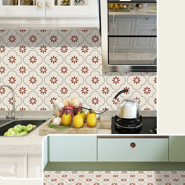 Lisslune | Square Peel and Stick Back Wall Plastic Single Tile Wallpaper with Non-Slip Surface